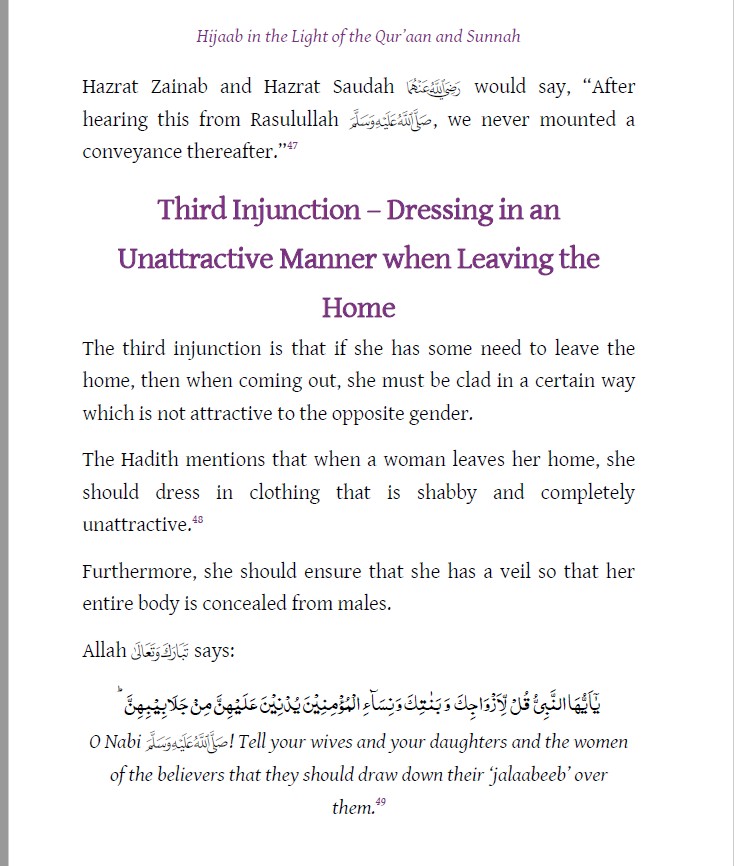 Hijaab in the light of the Quraan and Sunnah