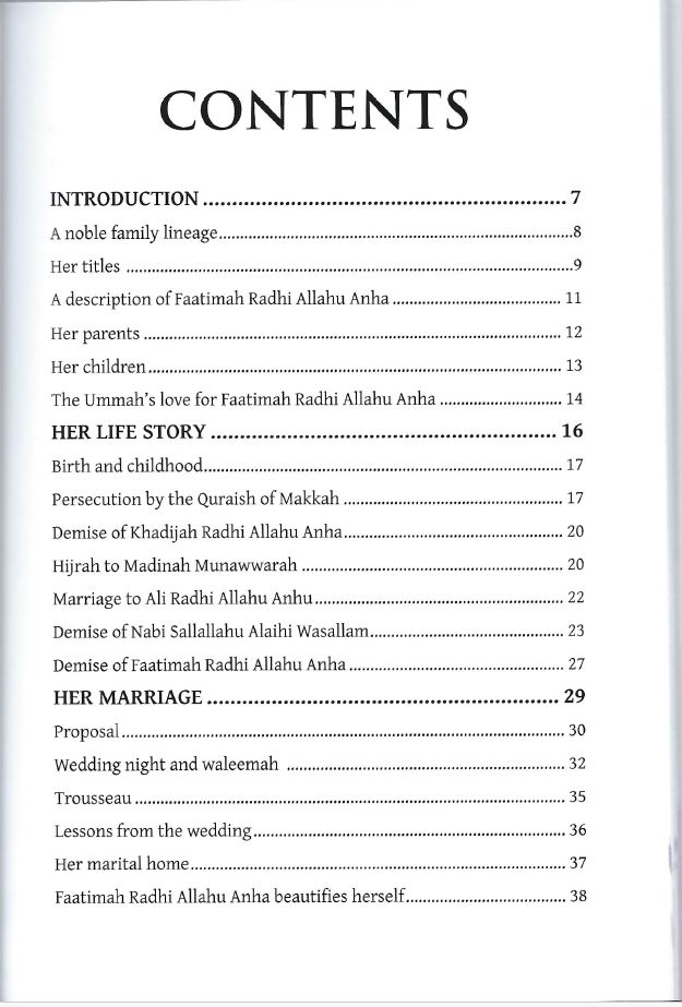 Golden Stories from the life of Faatimah Radhi Allahu Anha